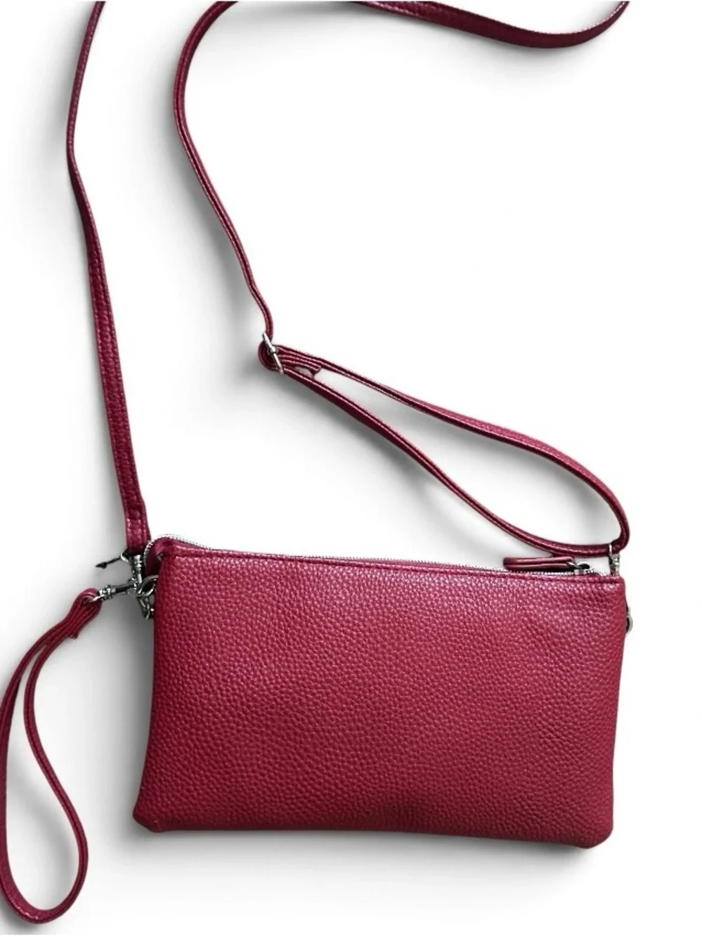 STONE MOUNTAIN | Pebbled Leather Convertible Crossbody & Clutch Handbag NWOT